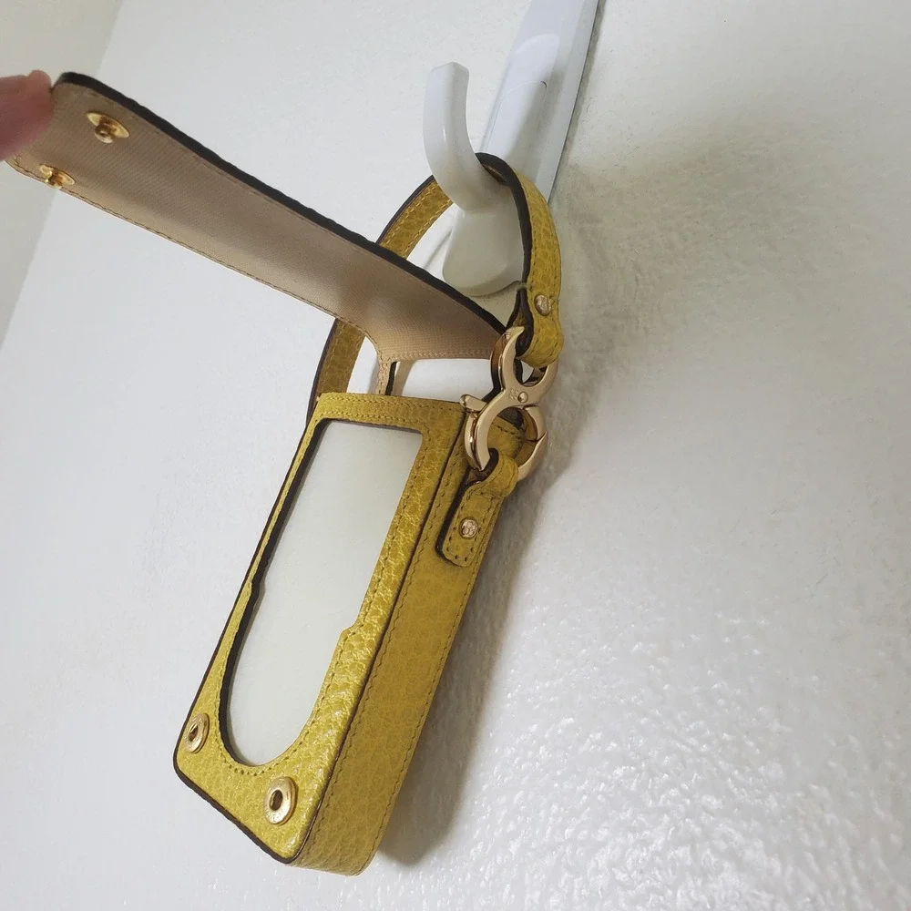 Kate Spade Yellow Pebbled Leather Flip Phone Wristlet Case Gold Hardware NEW NWT